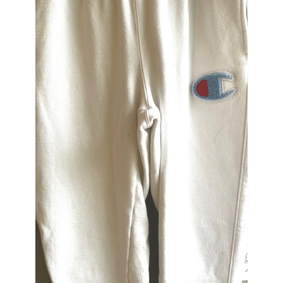 Vintage Reverse Weave White Champion Sweatpants M Comfy Casual Basic Activewear - Picture 5 of 14